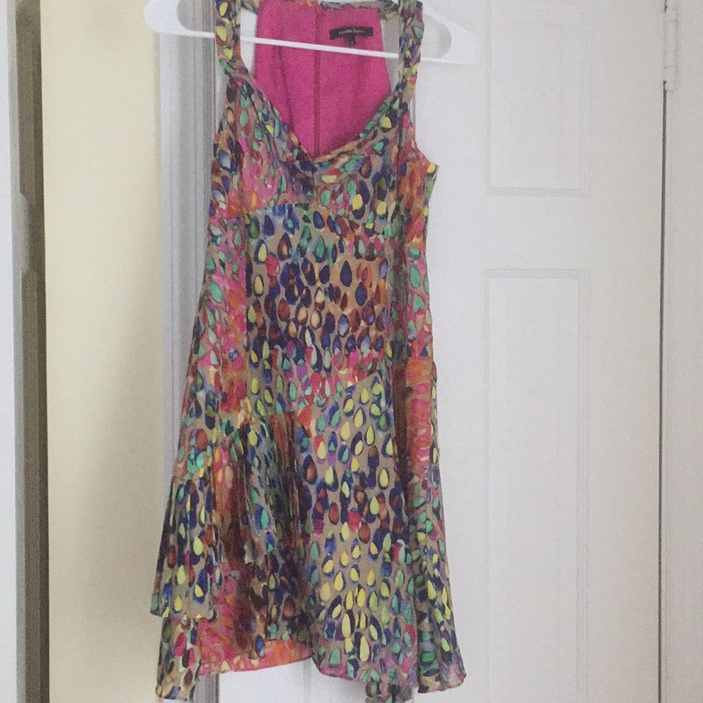 Silk multi-colored print dress